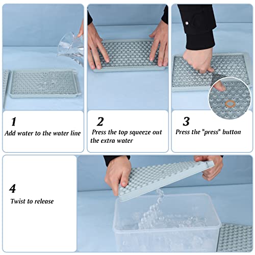 Miaowoof Mini Ice Cube Trays, Easy Release 0.6in Small Ice Maker for Freezer, 160x4 PCS Ice Ball Mold with Bin & Ice Scoop, Tiny Ice Cube Tray Crushed Ice for Chilling Drinks Coffee Juice Cocktail