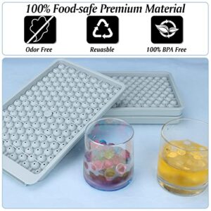 Miaowoof Mini Ice Cube Trays, Easy Release 0.6in Small Ice Maker for Freezer, 160x4 PCS Ice Ball Mold with Bin & Ice Scoop, Tiny Ice Cube Tray Crushed Ice for Chilling Drinks Coffee Juice Cocktail