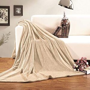 Elegant Comfort Luxury Velvety Softness Fuzzy Plush Micro-Velour Ultra-Soft Blanket, King/California King, Cream-Beige