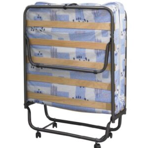 Linon Multi-Colored Mattress Roma Folding Bed, Cot, Blue And White