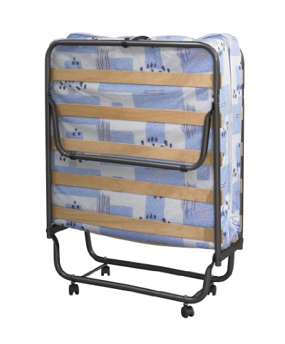 Linon Multi-Colored Mattress Roma Folding Bed, Cot, Blue And White
