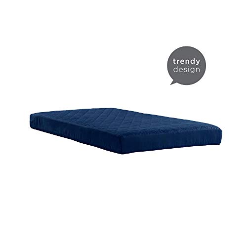 DHP Dana 6 Inch Quilted Twin Mattress with Removable Cover and Thermobonded Polyester Fill, Blue