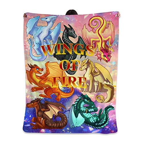 Sdyiohk Fantasy Novel Fire Dragon Cartoon Blanket – Personalized Print Throw Blanket – Cozy Soft Blanket for Provide Warm – 50"X60"