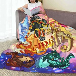 Sdyiohk Fantasy Novel Fire Dragon Cartoon Blanket – Personalized Print Throw Blanket – Cozy Soft Blanket for Provide Warm – 50"X60"