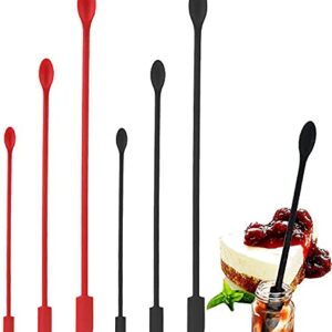 Mini Spatula Silicone, 6 PCS Jar Spatula Last Drop Small Spatulas, Reusable Double-ended Tiny Silicone Spoon Spatula for Kitchen and Beauty