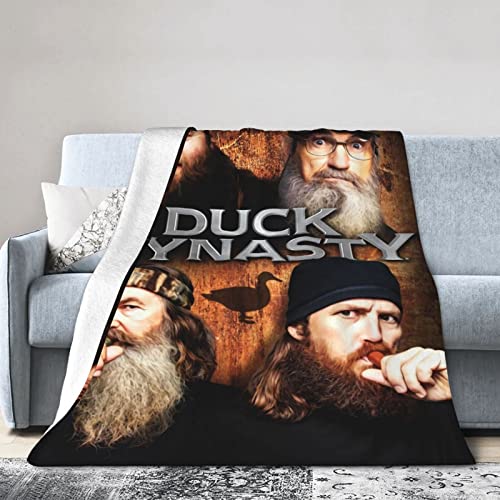 dfasrba Duck Reality Show Dynasty Programme Throw Blanket Flannel Printed Super Soft Blanket Full Size Bed for Sleepers,Bed,Sofa 60"x50"