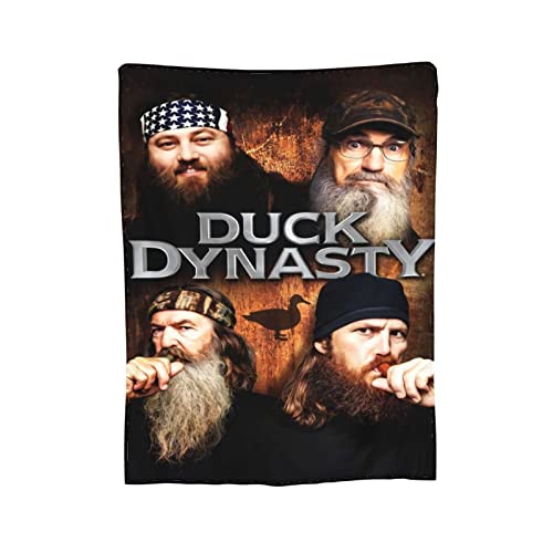 dfasrba Duck Reality Show Dynasty Programme Throw Blanket Flannel Printed Super Soft Blanket Full Size Bed for Sleepers,Bed,Sofa 60"x50"