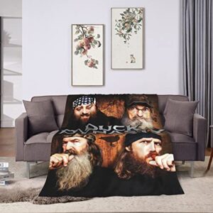 dfasrba Duck Reality Show Dynasty Programme Throw Blanket Flannel Printed Super Soft Blanket Full Size Bed for Sleepers,Bed,Sofa 60"x50"