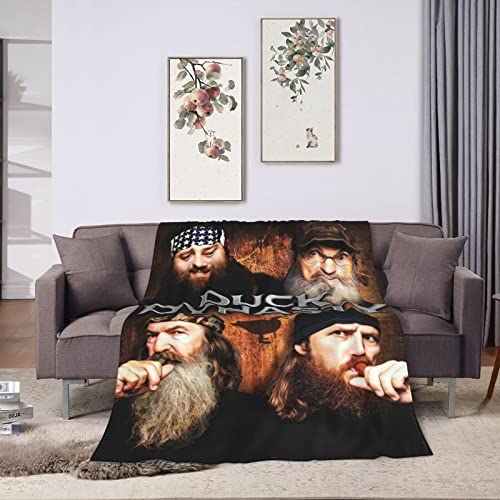 dfasrba Duck Reality Show Dynasty Programme Throw Blanket Flannel Printed Super Soft Blanket Full Size Bed for Sleepers,Bed,Sofa 60"x50"