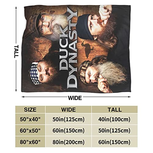 dfasrba Duck Reality Show Dynasty Programme Throw Blanket Flannel Printed Super Soft Blanket Full Size Bed for Sleepers,Bed,Sofa 60"x50"