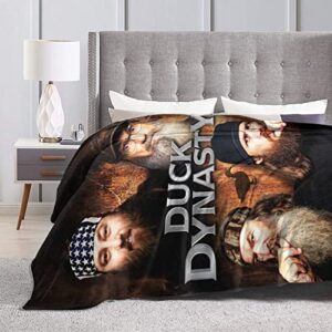 dfasrba Duck Reality Show Dynasty Programme Throw Blanket Flannel Printed Super Soft Blanket Full Size Bed for Sleepers,Bed,Sofa 60"x50"