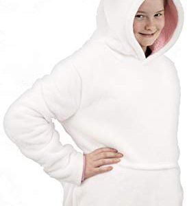 Plushible Blanket Hoodie for Kids - Unicorn Hooded Sweatshirt Blankets for Girls, Toddler and Teen - Comfy and Cozy Sherpa Lined Oversized Wearable Animal Hoodies - Adult and Children