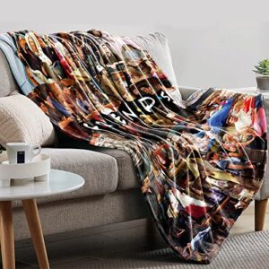 Aozksog Flannel Blanket with Short Plush Pillowcase 50x60-Inch