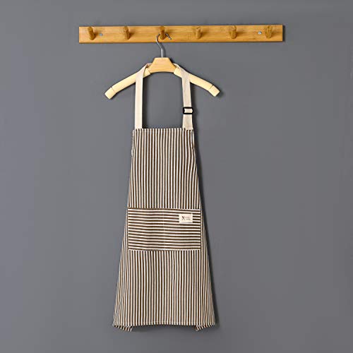 Lofekea Aprons 2 Pack Adjustable Bib Aprons with 2 Pockets Cotton Linen Cooking Kitchen Chef Apron for Women and Men