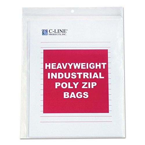 C-Line 47911 Heavyweight Industrial Poly Zip Bags, 8 1/2 X 11, 50/Bx