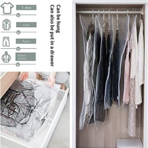 TANGERINR 2023 New Hanging Vacuum Storage Bags, Hanging Vacuum Storage Bags for Clothes, Hanging Compressible Storage Bag, Outer Jacket Vacuum Bag with Pump (M+L,6PCS)