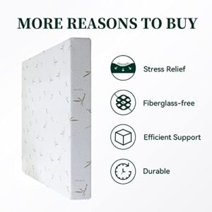 Vyfipt 8 Inch Medium Firm Green Tea Memory Foam Mattress, Cooling Gel Foam, Pressure Relieving, CertiPUR-US Certified, Bed-in-a-Box, White, Queen