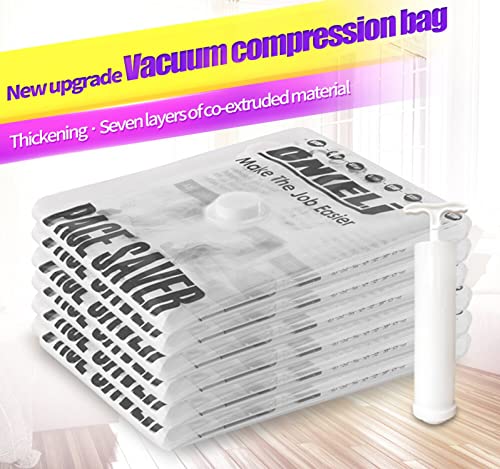 NOSENT Premium Vacuum Storage Bags 6 Pack,Space Saver Compression Bags with Travel Hand Pump,Vacuum Sealer Bags for Clothes, Comforters, Blankets, Bedding (Small 6 Pack)