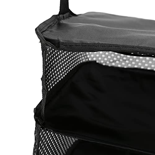 Travel Shelves Bag, Save Space Durable Hanging Storage Bag Foldable with Hook Design for Travel for Family for Camping