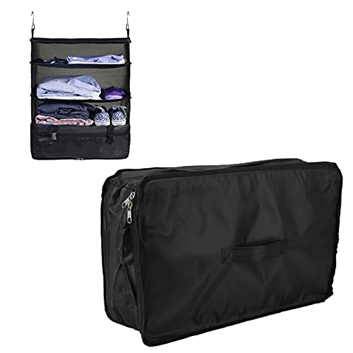 Travel Shelves Bag, Save Space Durable Hanging Storage Bag Foldable with Hook Design for Travel for Family for Camping