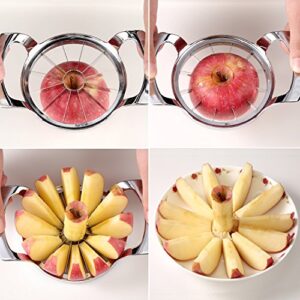 SAVORLIVING Apple Slicer, Upgraded Version 12 Slices Extra Large Apple Cutter, Stainless Steel Ultra-Sharp Apple Slicer and Corer, Pitter, Apple Divider Up to 4 Inches Fruit (Upgraded)