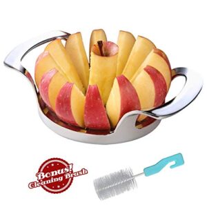 SAVORLIVING Apple Slicer, Upgraded Version 12 Slices Extra Large Apple Cutter, Stainless Steel Ultra-Sharp Apple Slicer and Corer, Pitter, Apple Divider Up to 4 Inches Fruit (Upgraded)