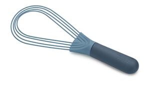 joseph joseph 981000 twist whisk 2-in-1 collapsible balloon and flat whisk silicone coated steel wire, sky