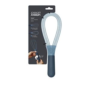 Joseph Joseph 981000 Twist Whisk 2-In-1 Collapsible Balloon and Flat Whisk Silicone Coated Steel Wire, Sky