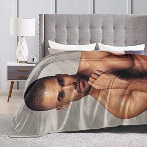 Shemar Moore Soft and Comfortable Warm Fleece Blanket for Sofa,Office Bed car Camp Couch Cozy Plush Throw Blankets Beach Blankets … (Black, 50"x40")