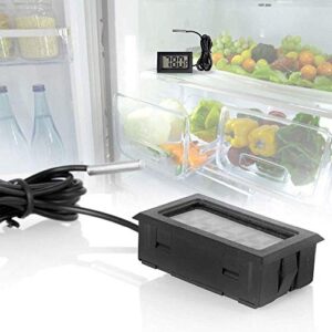 Organizer 3pcs Black Digital LCD Thermometer Temperature Monitor with External Probe for Fridge Freezer Refrigerator Aquarium (Fahrenheit) (Fahrenheit)