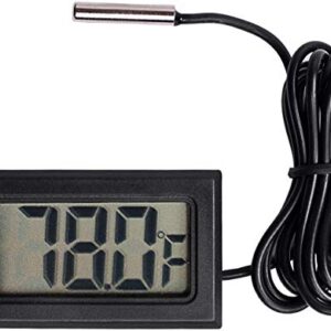 Organizer 3pcs Black Digital LCD Thermometer Temperature Monitor with External Probe for Fridge Freezer Refrigerator Aquarium (Fahrenheit) (Fahrenheit)