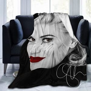 chlgear gwen singer stefani throw blanket flannel soft cozy blankets and throws for couch sofa bed blankets for adults kids music lovers gifts 60"x50"