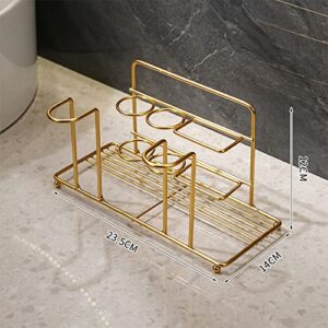 Toothpaste Holder Shower Toilet Caddy Gold Basket Wall Mounted Stand Bathroom Rack Storage Organizer Shelf S size