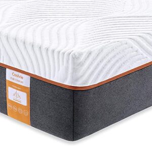 coolvie twin xl mattress, 10 inch memory foam and innerspring hybrid mattress in a box, individually pocket spring with multi layer comfy cool memory foam, certipur-us certified, 100 night trial