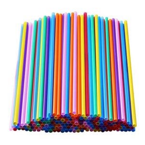 200 pcs colorful plastic long disposable drinking straws. (0.23''diameter and 10.2"long)