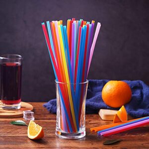 200 Pcs Colorful Plastic Long Disposable Drinking Straws. (0.23''diameter and 10.2"long)