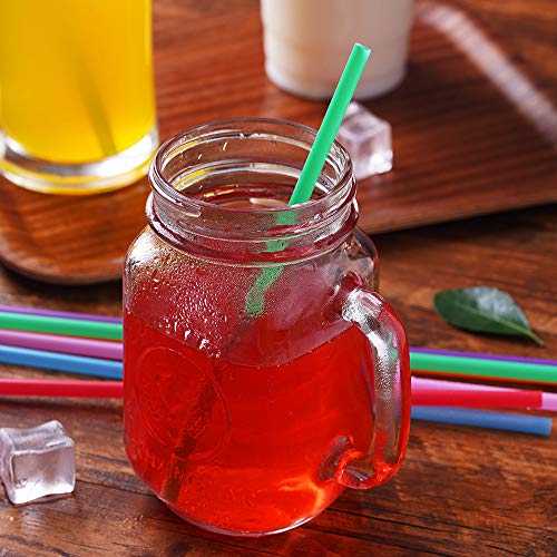 200 Pcs Colorful Plastic Long Disposable Drinking Straws. (0.23''diameter and 10.2"long)