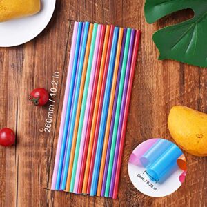 200 Pcs Colorful Plastic Long Disposable Drinking Straws. (0.23''diameter and 10.2"long)