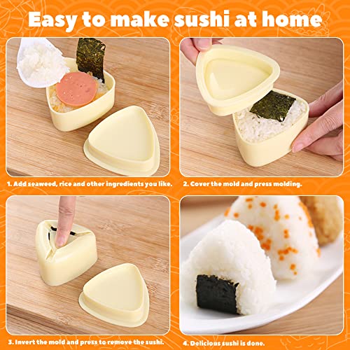 Ajerg 5 Pcs Rice Sushi Ball Maker Mold Press (non Stick) with Luncheon Meat Slicer Kit, for Kitchen Mold Sushi Maker and Butter Cheese Slicer Wire