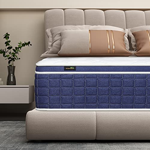 AICEHOME Queen Mattress,10 Inch Medium Firm Feel Hybrid Mattress in a Box, Gel Memory Foam Multilayer Design Mattress,Individually Wrapped Spring for Motion Isolation & Support (Queen)