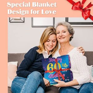 Xinvery 60th Birthday Gifts Blanket for Women Men,60th Birthday Decorations Blanket for Her 60 Year Old Birthday Gifts Ideas for Sister Friend Wife Husband Throw Blankets 50" x 60"