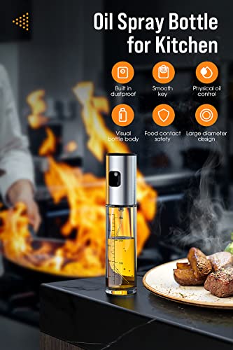 MISSOLO Oil Sprayer for Cooking, 100ml Glass Olive Oil Sprayer Mister, Oil Spray Bottle, Kitchen Gadgets Accessories, Oil Sprayer for Air Fryer, Cooking, Barbecue, Salad, Baking