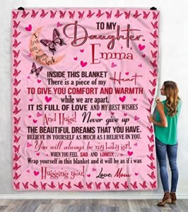 personalized blanket to my daughter, to my daughter blanket from mom,dad, dad, gift for daughter, customized name, custom blanket for birthday, christmas, thanksgiving,to my daughter throw blanket