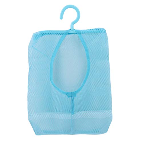 Timesuper Multipurpose Hanging Mesh Holder Clothespin Basket Bag Kitchen Bathroom Storage Organizer,Blue