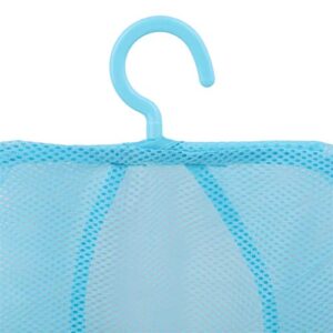 Timesuper Multipurpose Hanging Mesh Holder Clothespin Basket Bag Kitchen Bathroom Storage Organizer,Blue