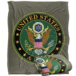 u.s. army blanket, 50"x60" united states army eagle symbol, silky touch sherpa back super soft throw