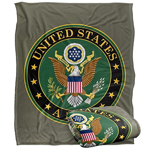 U.S. Army Blanket, 50"x60" United States Army Eagle Symbol, Silky Touch Sherpa Back Super Soft Throw