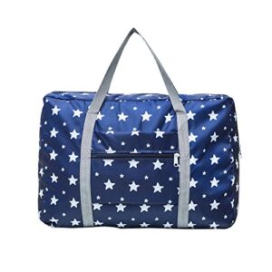 folding handheld travel bag, large-capacity clothes storage and organization bag, handbag sports travel bag (dark blue)