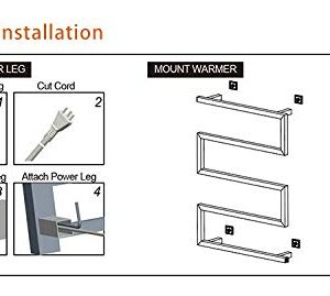 BERGOTO Towel Warmer Rack 5 Bar Stainless Steel Space Saving Plug-in Wall Mounted Cloth Towel Heated Drying Rack for Home Bathroom (Black)