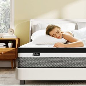 bednew queen mattress 12 inch medium firm hybrid spring mattress in a box, pocketed spring mattress with multiple layer foam, supportive and pressure relieving, certipur-us certified